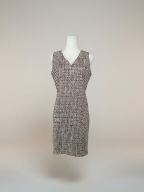 WHBM Tweed Sheath Dress Neutral Petite 4 Office Wear